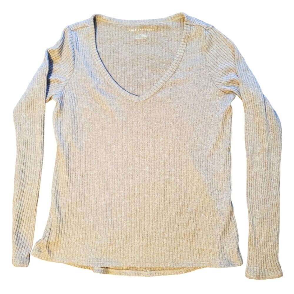 American eagle v neck ribbed thin longsleeve sweater Size S / P